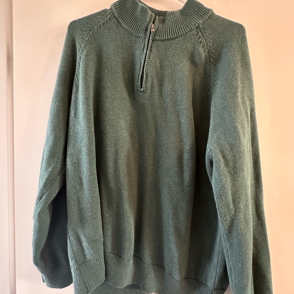 L.L. Bean Men's Forest Green Zip-Up Sweater
